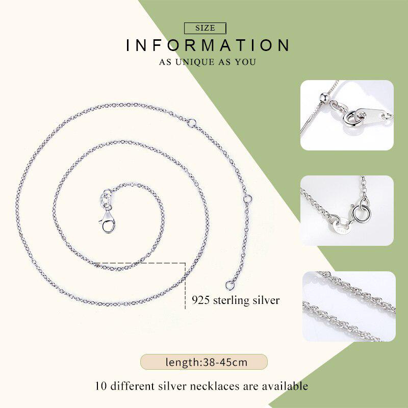 BAMOER Classic Basic Chain 925 Sterling Silver Lobster Clasp Adjustable Necklace Chain
