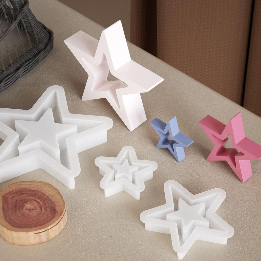 Star Mold Maker Ornament Quick Release Christmas Silicone Molds For Baking Candy Making Tree Ornament Soap Cake Holiday