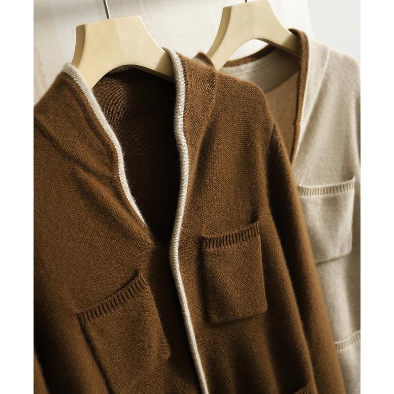 Dámský volný podzimní pletený kardiganový svetr top