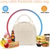 Corduroy Strawberry Ice Pack Insulated Lunch Bag - Large Capacity for Travel, Business, or Picnic