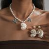 European American Diamond‑Encrusted Starfish Shell Conch Pearl Collarbone Necklace Personalized Niche High‑End Decorative Trend Jewelry
