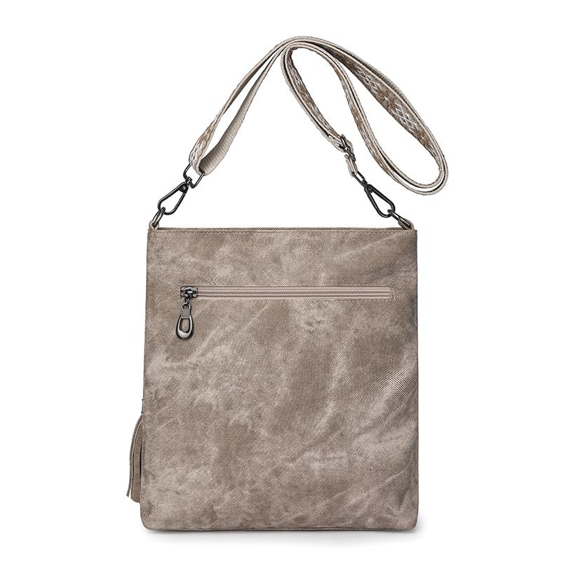 Damen Retro Denim PU Einzel-Schultertasche Große Kapazität Umhängetasche Multifunktionale Schulter-Umhängetasche Ausflugs-Freizeit-Pendlertasche