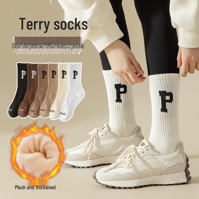 Men's and Women's Plus Velvet Thick Warm Mid-Tube Snow Socks