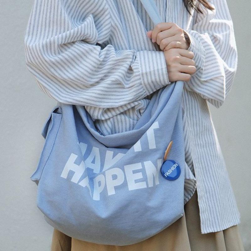 New student canvas bag going out shoulder bag tote bag large capacity daily commuting versatile