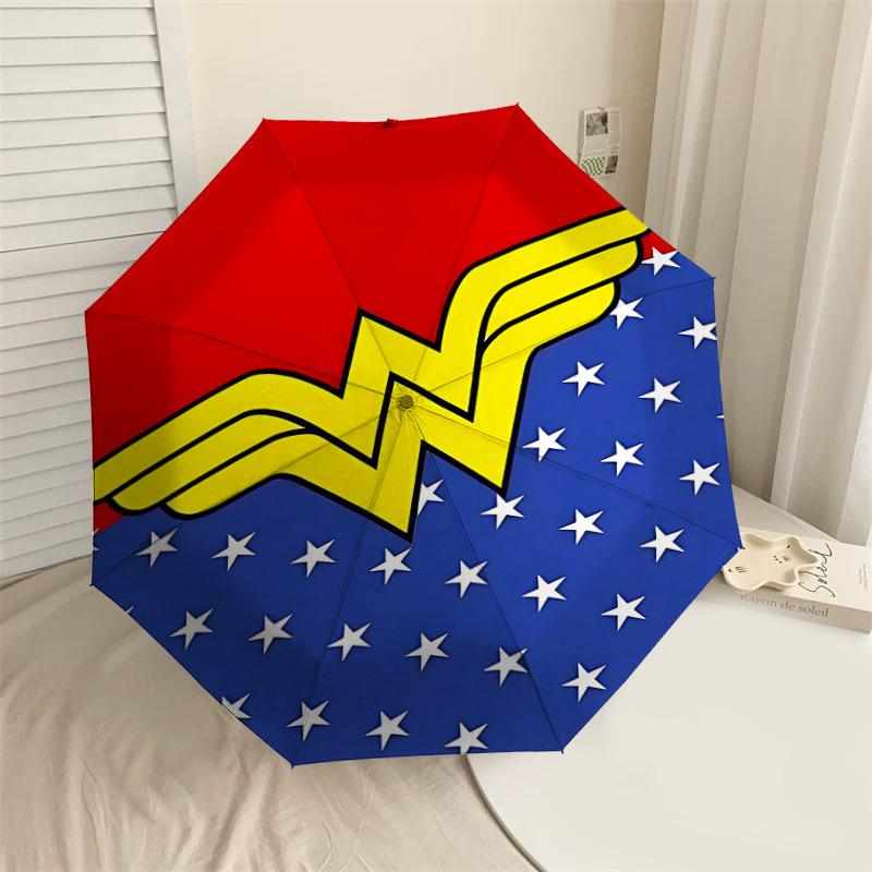 

1PC Wonder Woman Umbrella-8-Rib Reinforced, Automatic Open, Lightweight & Durable, Cute Fashion Accessory for Outdoor-Y0314