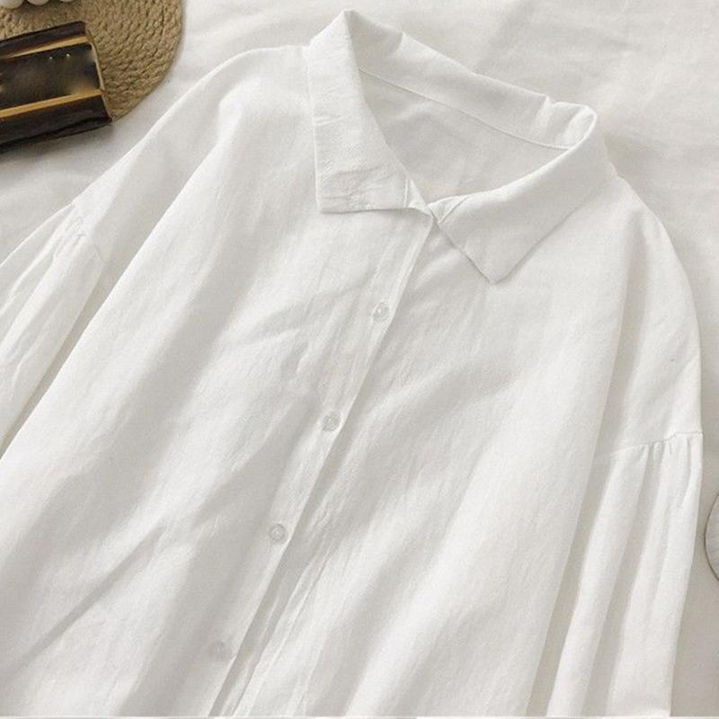 Spring Summer and Autumn Long-sleeved Shirt Female Niche White Shirt White Loose Autumn Top Coat Blouse