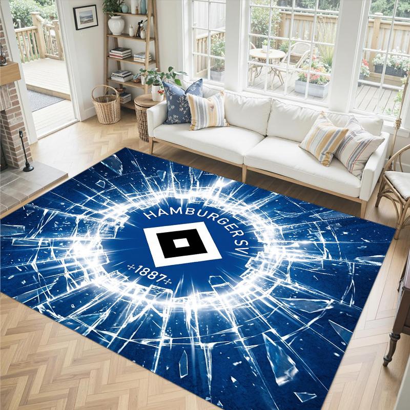 Hamburger SV Football Design Tappeto in Velluto di Cristallo Accogliente Non?Tappeto Stampato Antiscivolo per Camera da Letto Soggiorno Ingresso