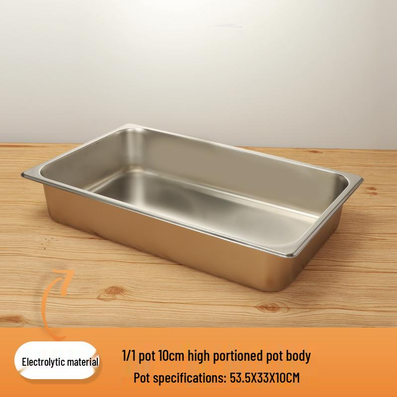 Rectangular Stainless Steel Serving Pans with Lids - Ideal for Mala Tang, Vegetables, Milk Tea, and Ice Cream