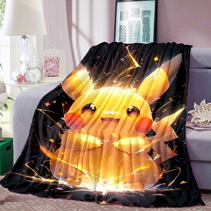 Pokémon Pikachu Series Flannel Blanket—Soft To the Touch, the Perfect Choice for Home Relaxation; an Excellent Gift for Pokémon