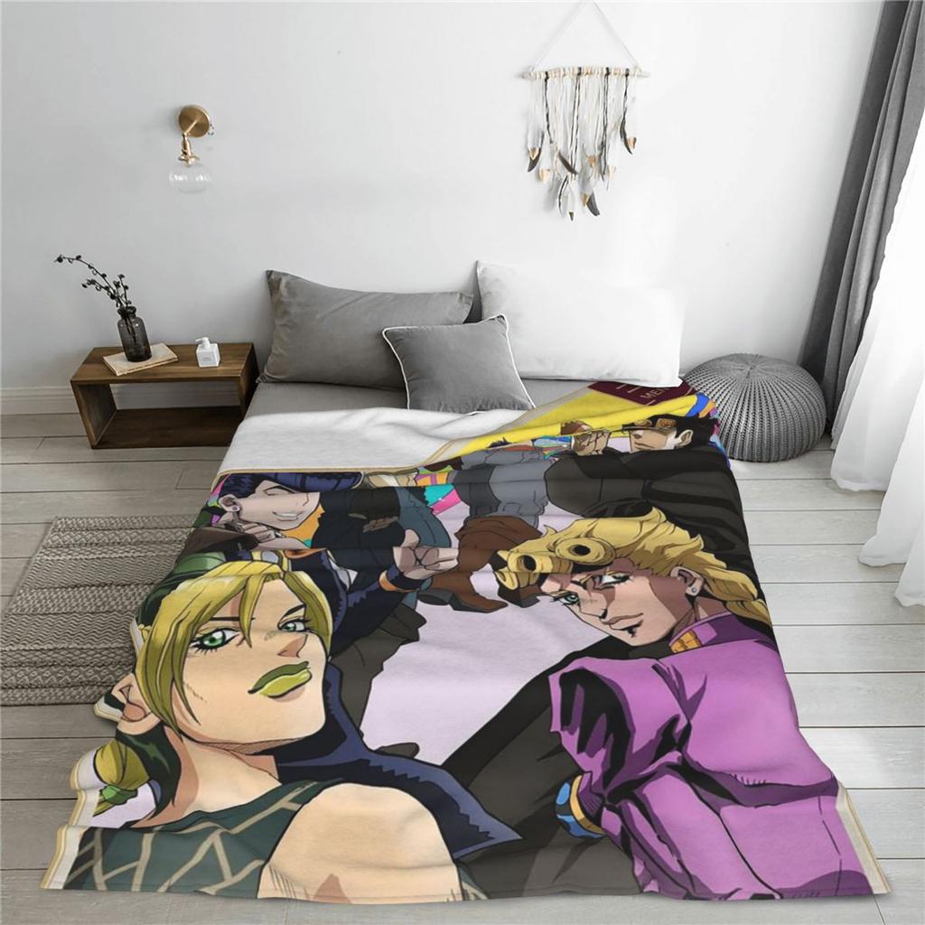 Anime JOJO HD ART Blankets Soft Warm Flannel Throw Blanket Cover for Bed Living room Picnic Travel Home Sofa