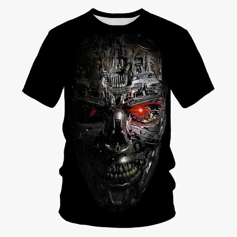Maglietta Stampata 3D Film Classico Terminator Estate Uomo Outdoor Moda Urbana Girocollo Top Street Harajuku Casual Manica Corta Abbigliamento