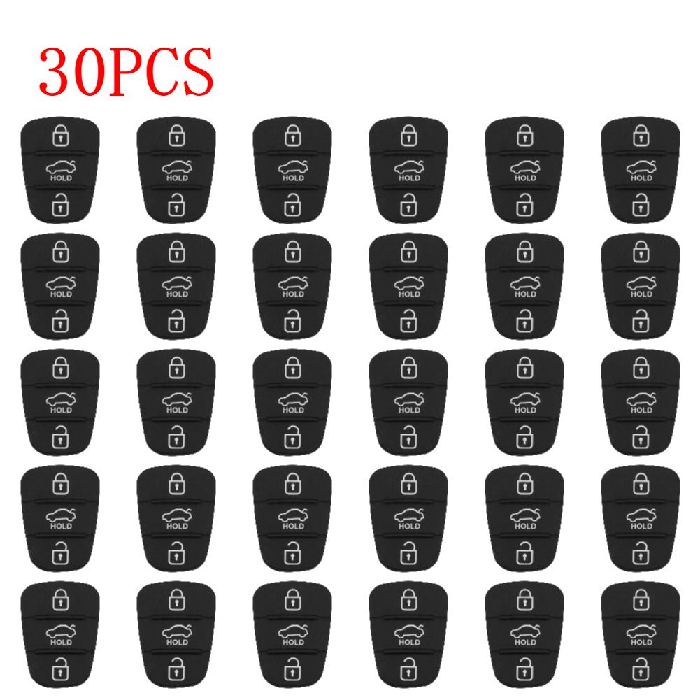 10-50PCS Replacement 3 Button Remote Key Fob Case Rubber Pad For Hyundai I10 I20 I30 IX35 for Kia K2 K5 Rio Sportage Flip Key