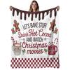 Christmas Movie, Flannel Blanket Soft, Warm, Holiday Cocoa Design Print, Living Room, Bedroom Halloween  Christmas  Room Decor