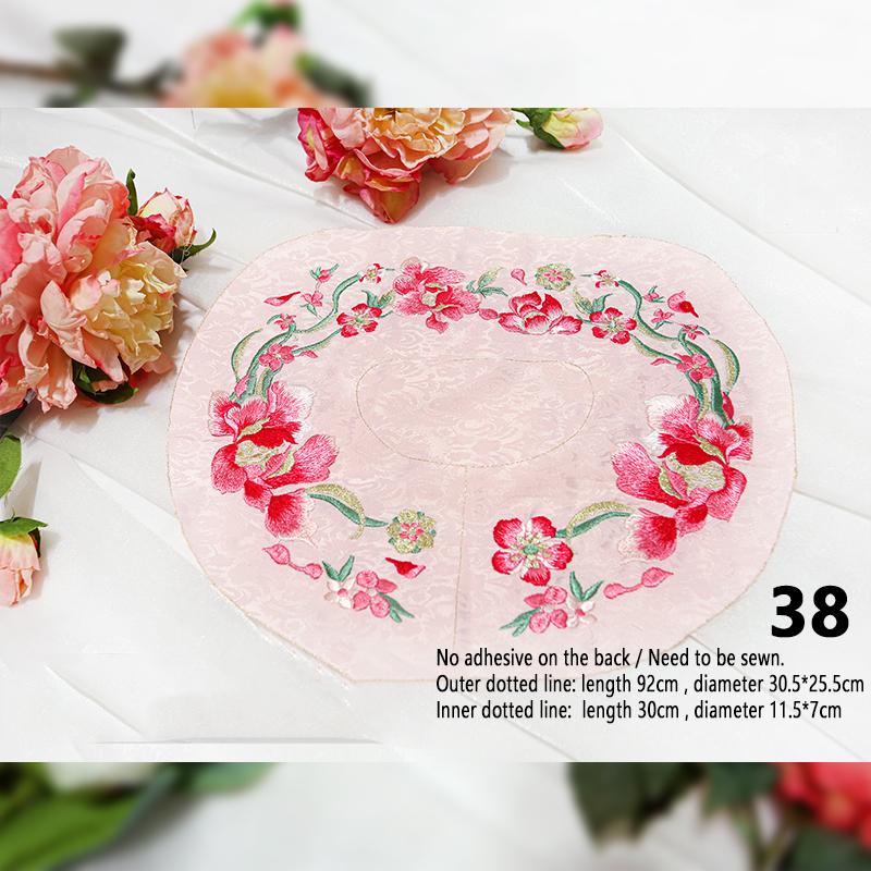 1 Stück Stickerei-Aufnäher im chinesischen Stil Qipao Hanfu Kantenrock Kopfaufnäher DIY Robe Kleid Applikation Dekor Nähzubehör
