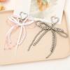 Stylish Ribbon Bowknot Backpack Keyring Fashionable Keychain Fashionable Beaded Charm Pendant Accessory Gift for Women