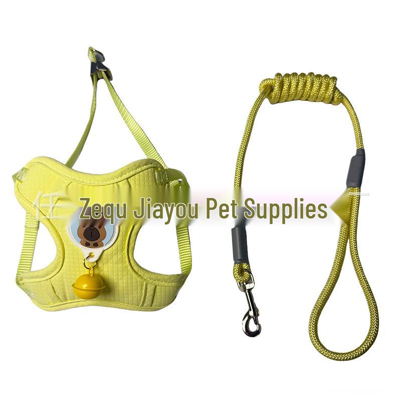 

Deerskin Velvet Dog Harness with Bell - Chest Style Outdoor Walking Leash Small