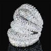 Luxury Multilayer Full Crystal Zircon Ring For Women Girl Engagement Party Wedding Rings  Women Jewelry Accessories Gift
