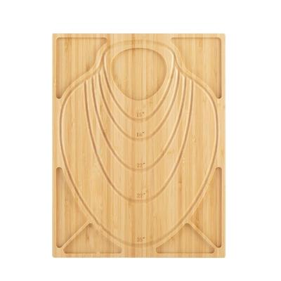 Wood Jewelry Tool Beading Tray for DIYs Necklace Bead Designs Stringing Accessories Craft Board Rectangle Measuring Plate