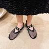 Fashion Fashionable Flat Bottom Ballet Shoes Women's Spring New Hollow Out Fishing Net Shoes Buckle Net Ladies Casual Footwear