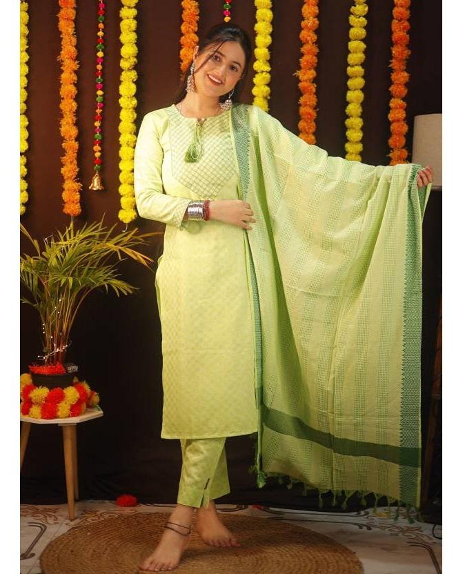 Indian Women Designer Kurta Pant Dupatta Set Party Wear Bollywood Tunic Kurti Salwar Suit