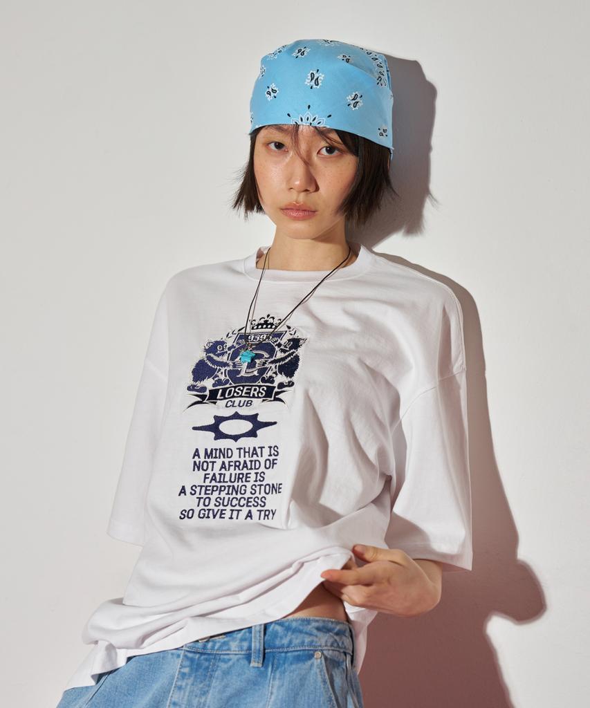 Lujeoseukeulleob Varsity Logo Short Sleeve T-Shirt White