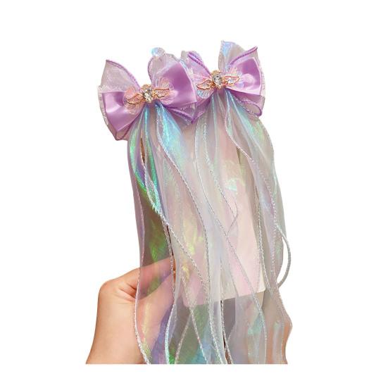 Girl Hair Pin Bowknot Starfish Shell Faux Pearls Chain Decor Kids Hair Clip Princess Headwear Hair Accessories