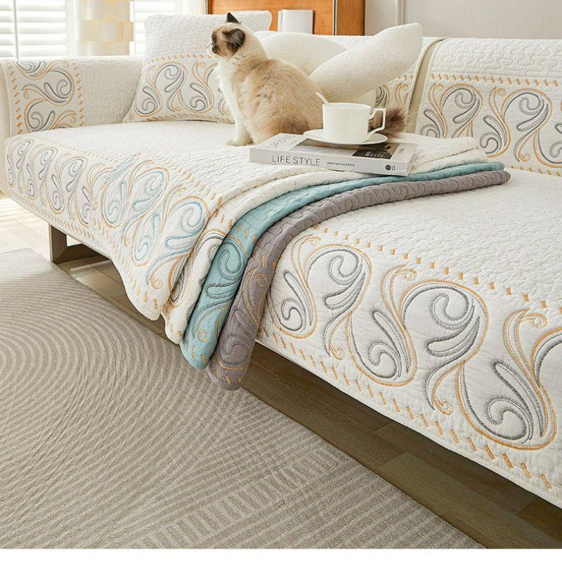 Contemporary Style Sofa Cover – High-Quality Polyester, Non-Slip Pet-Friendly One-Piece Couch Protector  Fits Armchairs, Loveseats, 3 & 4-Seater Sofas