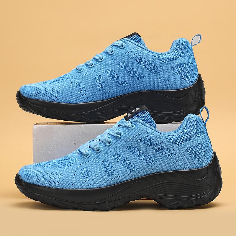 Fashion Women's Casual Sports Shoes Are Breathable Lightweight Slope Heel Outdoor Mesh Running Shoes Sports Jogging Tenis Walking Shoes
