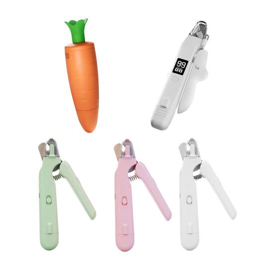 Tagliaunghie per Gatti e Cani 2-in-1 con Luce LED Ricaricabile USB per Cani Piccoli Medi Grandi Zampe Gatto Artigli Trimmer Elettrico per Unghie Animali Domestici Articoli per la Cura