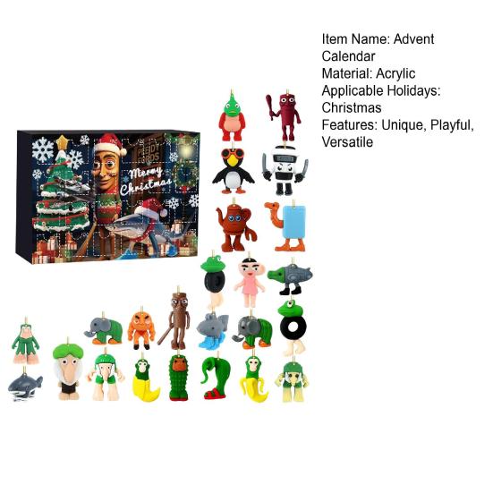 Advent Calendar 2025 Acrylic Christmas Countdown Calendar with 24 Unique Mini Doll Pendants Festive Holiday Decorations for Kids And Teens