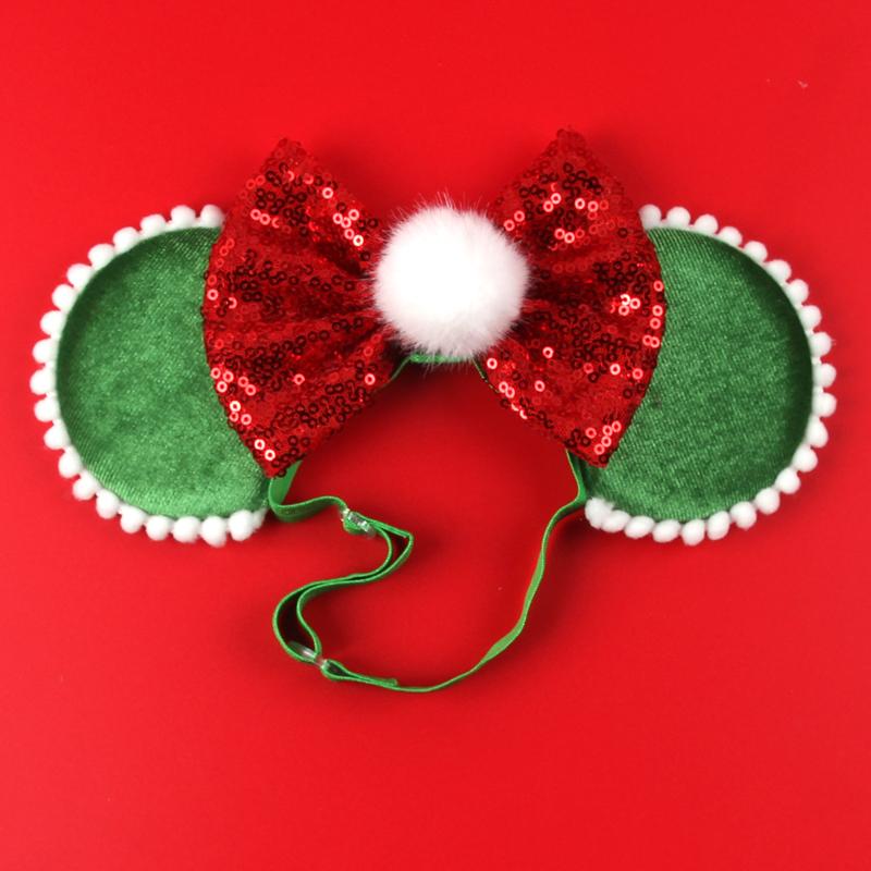 Disney 3,3" Minnie Mickey Ohr Elastische Stirnbänder Neugeborenen Mode Glitzer Verstellbares Haarband Baby DIY Haarschmuck Festival Reise