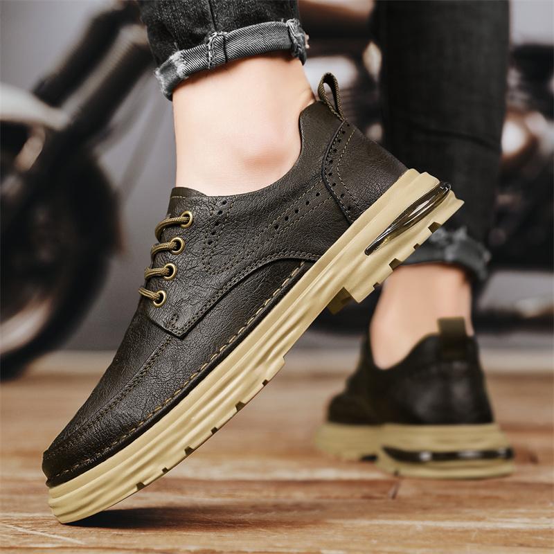 Fashion Casual Shoes Mens Lace Up Oxfords Fashion Trends Brand Top Quality 2024 Comfortable Outdoor Non-slip Shoes Mens Leather Sneakers
