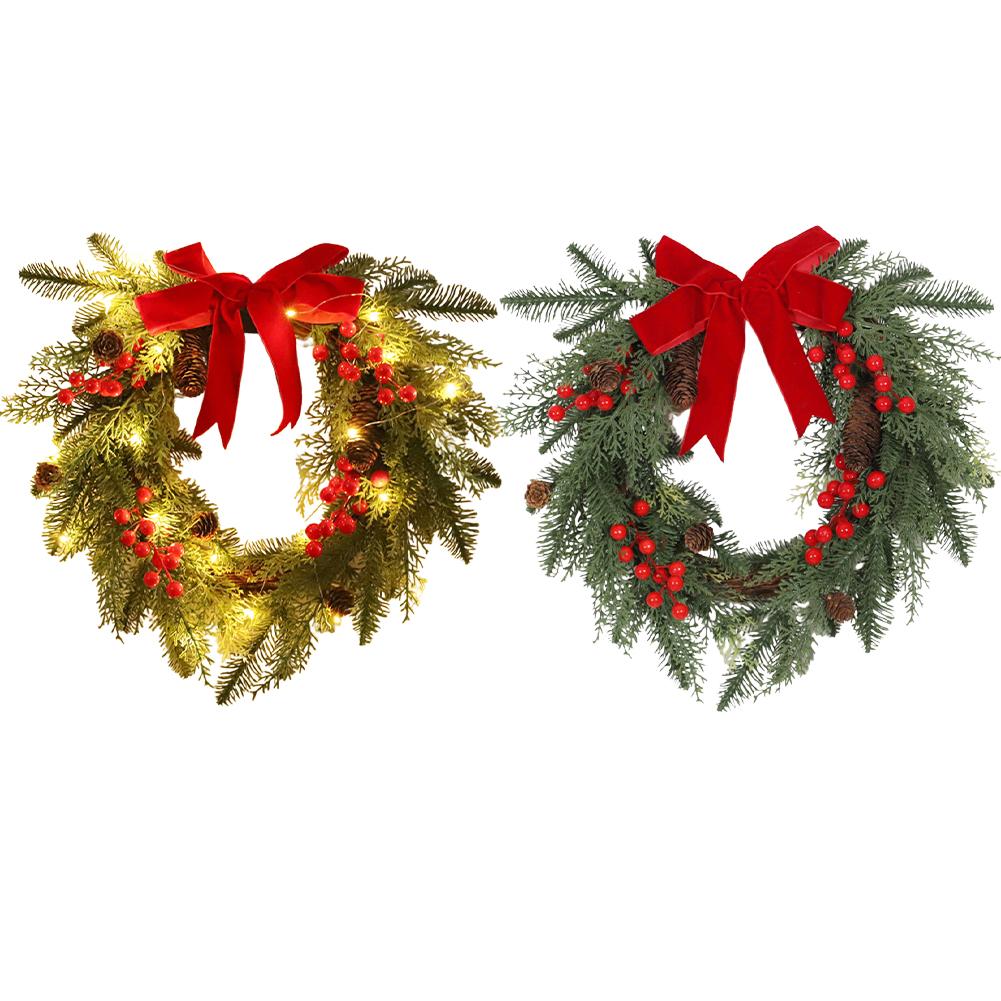 Christmas Wreath Berry Front Door Hanging Wreath With Large Bow Decoration Christmas Crafts Supplies Christmas Decorations