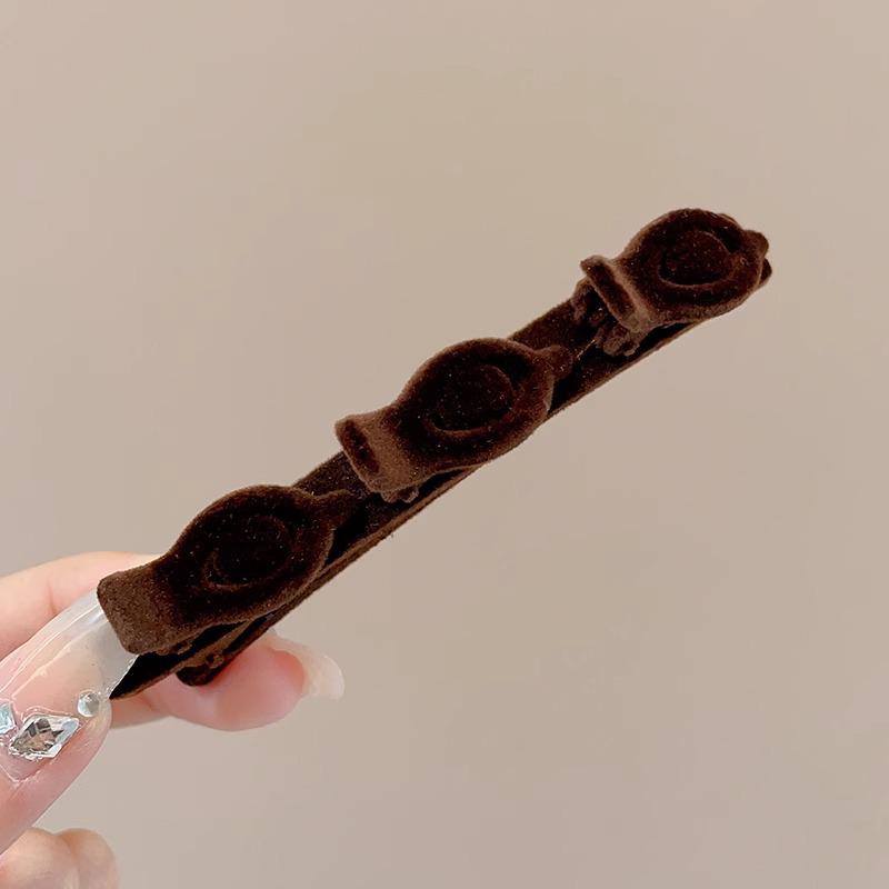 Autumn & Winter Coffee Hair Clip: Women's Seamless Duckbill, BB & Bangs Clips