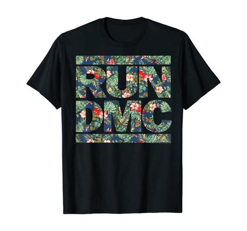 Run DMC Official Floral Blue Logo TShirt Unisex T-Shirt M