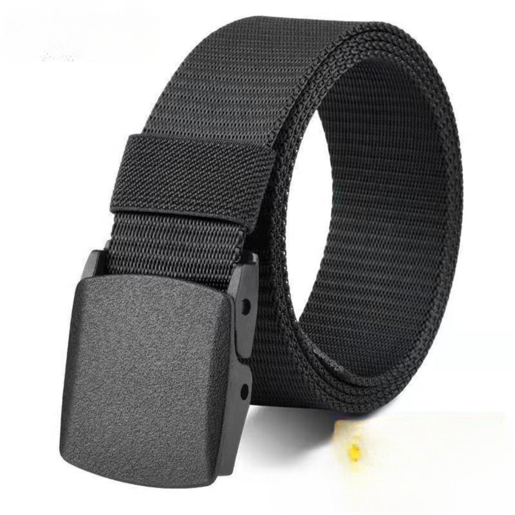 Men Belts Fashion Unisex Jeans Belts Adjustable Belt Men Outdoor Travel Tactical Waist Belt with Plastic Buckle for Pants 120cm