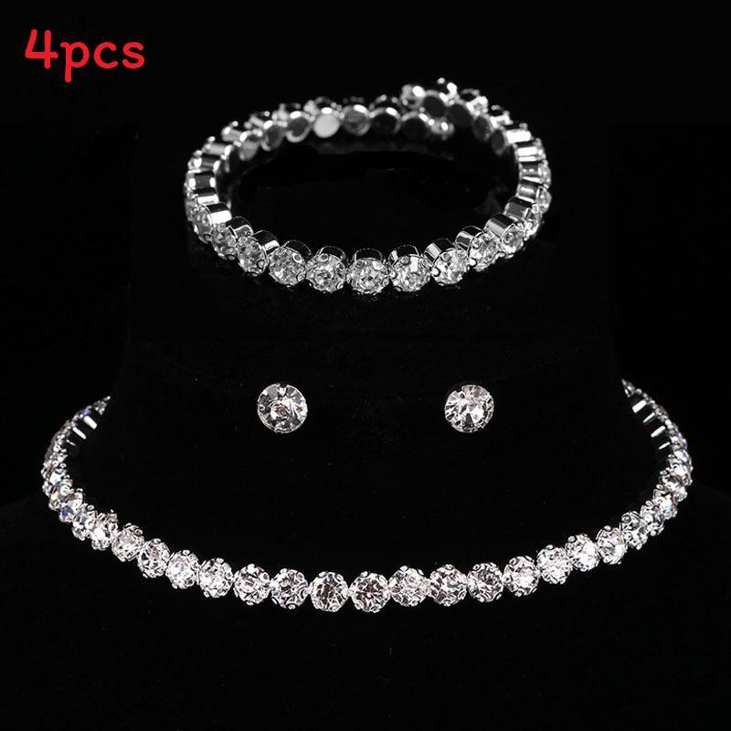 

Water Diamond Jewelry Set For Women With Circular Design And Electroplated Finish For Elegant Occasions серебряный