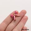 3pc Girl Pendant Hot Pink Oil Dripping Stainless Steel Plant Tree Flower Charm Pendants For Jewelry Making Supplies DIY Keychain