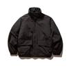 Unisex Oversized Winter Cotton Coat With Stand Collar Coffee Black Solid Color Warm Thick Workwear Style