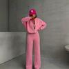 Damen Casual 2-teiliges Set Amerikanischer Stil Hoodie Jacke und Jogginghose Streetwear Sportbekleidung