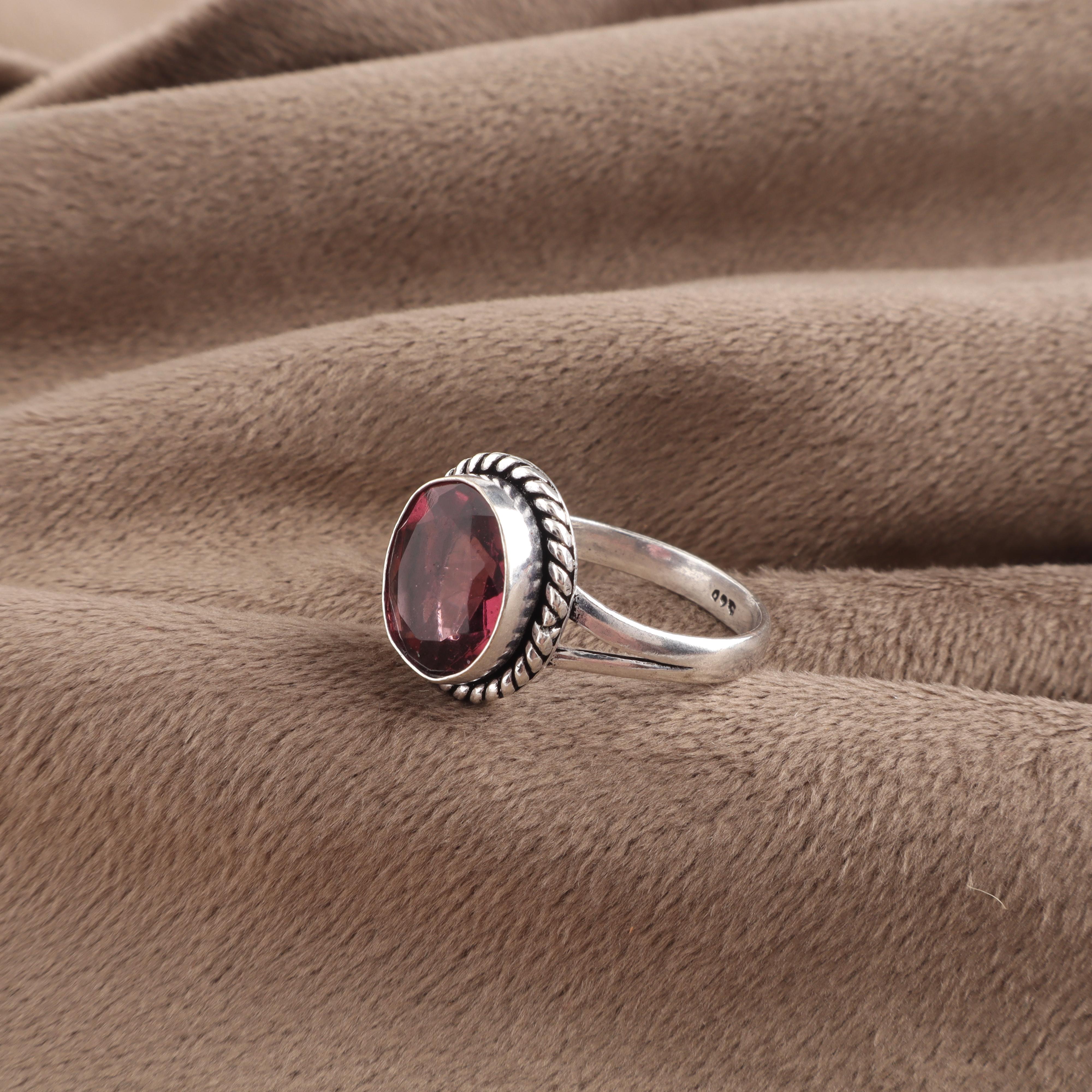 

Rhodolite Gemstone 925 Sterling Silver Handcrafted jewelry Women Pretty Ring Gift For Wife RR-84-15 4
