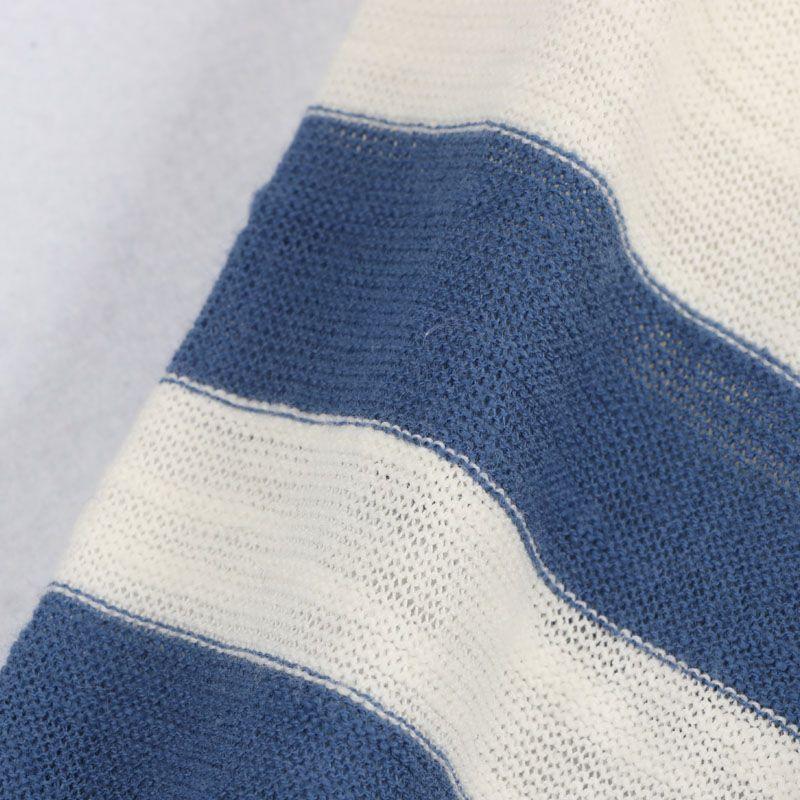 Sunshine House Autumn New Arrival Export European and American Women's Clothing Linen Blend Stripes Knitwear Cardigan Shawl Sun Protection