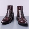 Fashion Brand Designer New Men's Patent Leather Pointed Toe Business Casual Ankle Boot for Men Winter Chelsea Leather Shoes