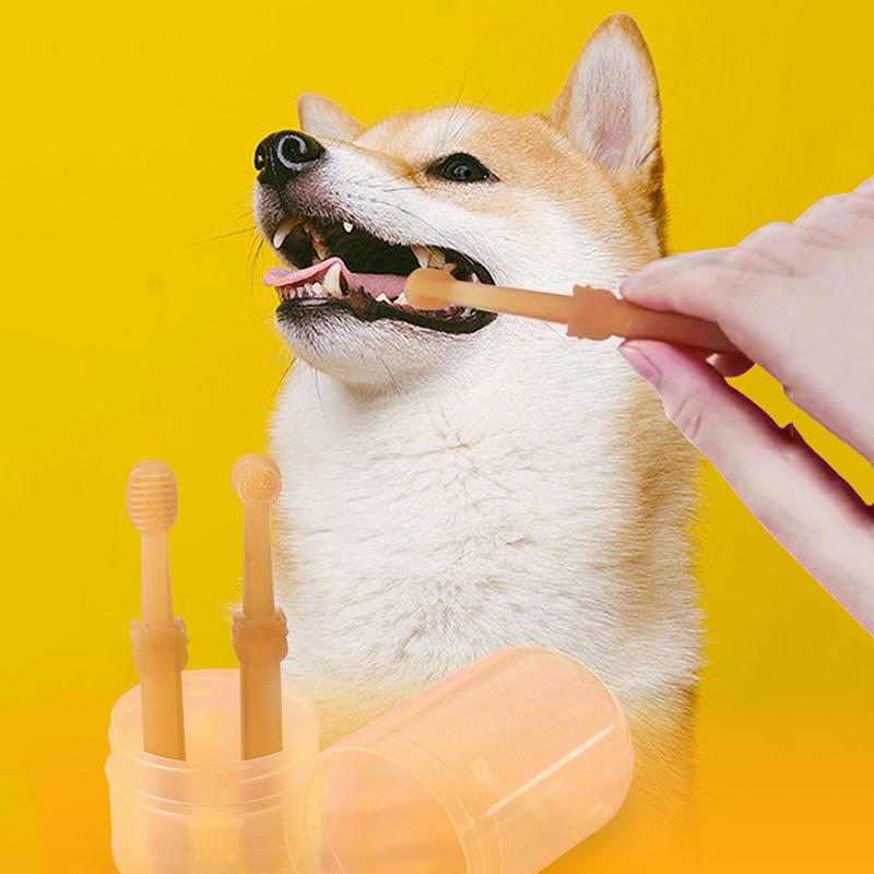 Pet Silicone Cat And Dog Cleaning Toothbrush Oral Care Cleaning Teeth Soft Toothbrush Pet Toothbrushs Teeth Cleanings Products