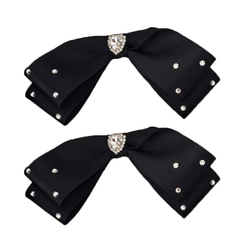 Fabric bow hair clip female love rhinestone gentle duckbill clip half tie hair hair accessories