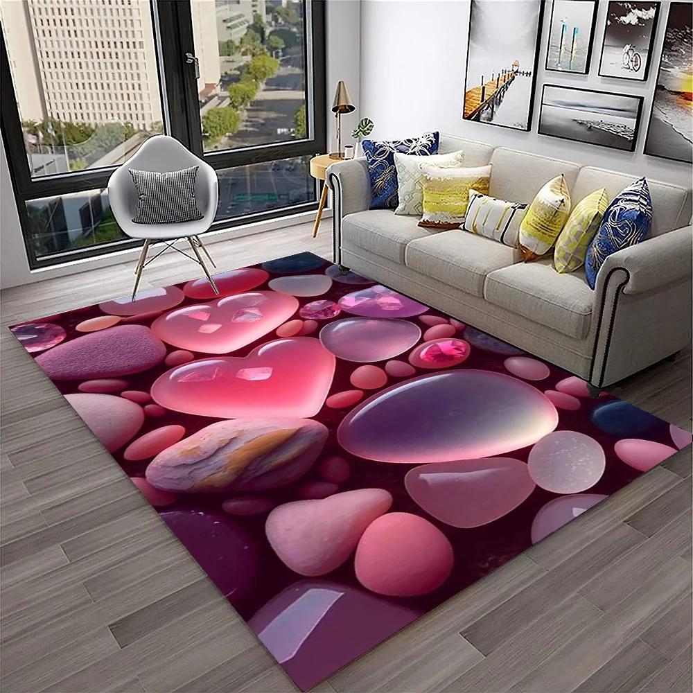 3D Stone Pebbles Footprint Beach Carpet Rug for Home Living Room Bedroom Sofa Doormat Decor,Kid Play Area Rug Non-slip Floor Mat
