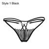 1PC Lady Erotic Lingerie Sexy Lace Flowers Panties Low Waist G-string Transparent T-back Briefs Women Charming Thongs Underwear