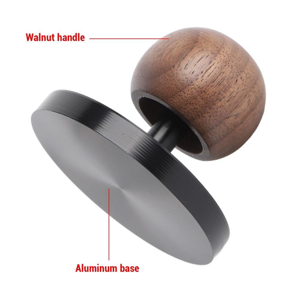 Aluminum Alloy Coffee Hammer Spherical Wooden Handle Coffee Tamping Tool  For Barista 51mm