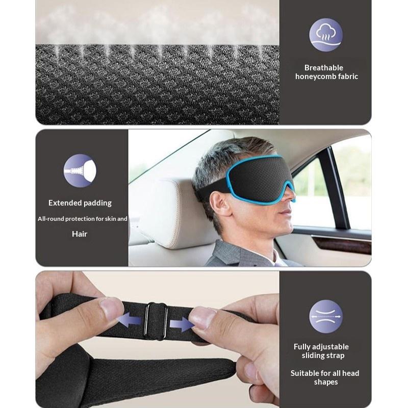 3D Beschwerte Schlaf-Augenmaske Konturdesign Verdunkelnd Augenbinde Rutschfest Verstellbar Augenmaske für Zuhause Büro Nickerchen Flugreisen