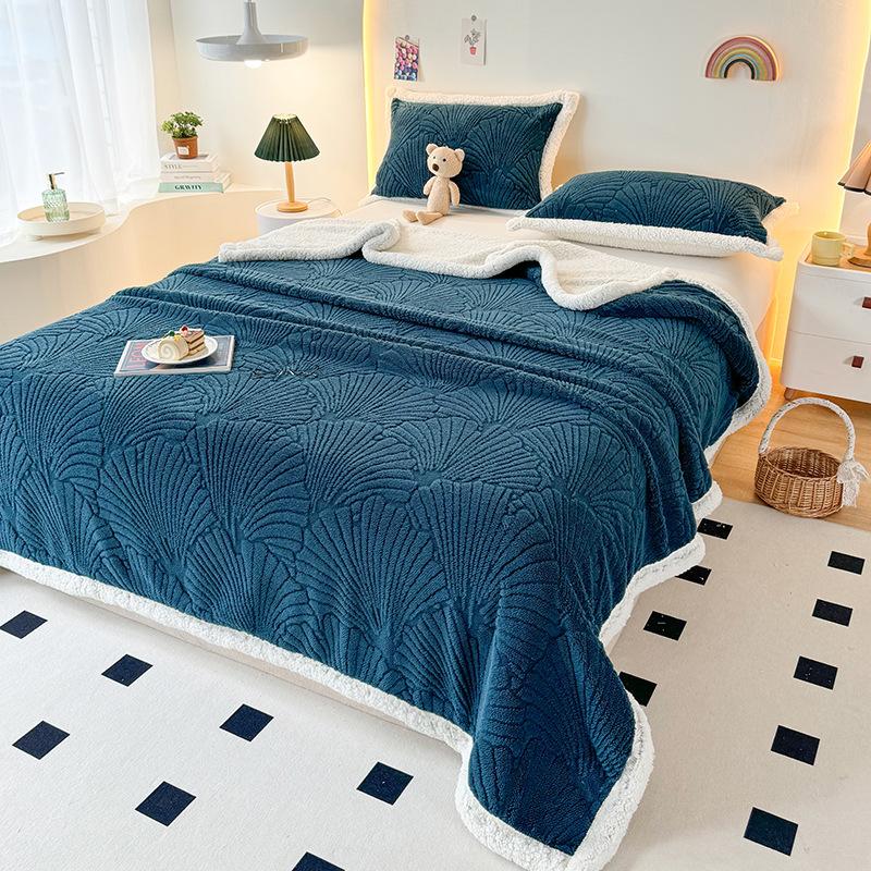 Spring New Double-sided Tuff Fleece Blanket,thickened Lamb Fleece Blanket,used To Homecomfortable and Soft Sofa Cover Blanket